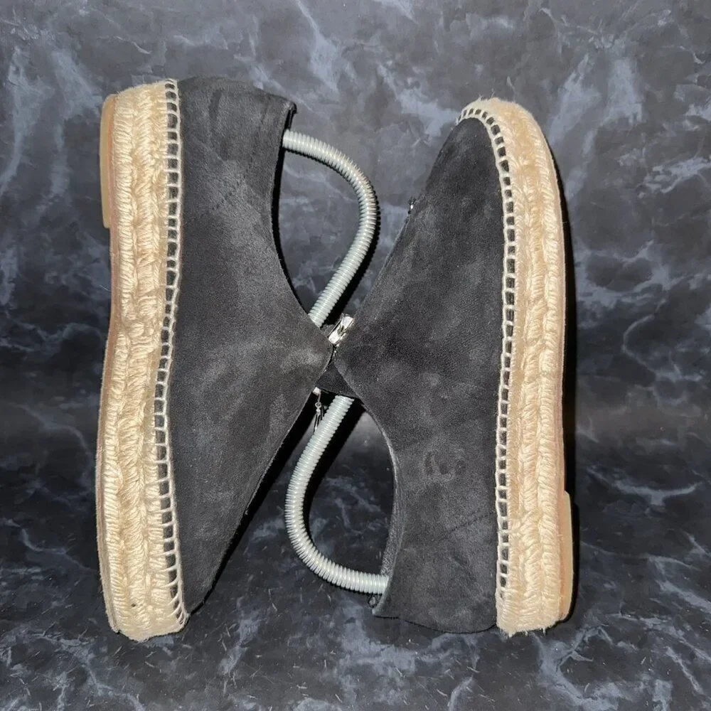 Alexander Wang Espadrille Loafers Devon Zip Black Suede Sneakers Women’s Size 7